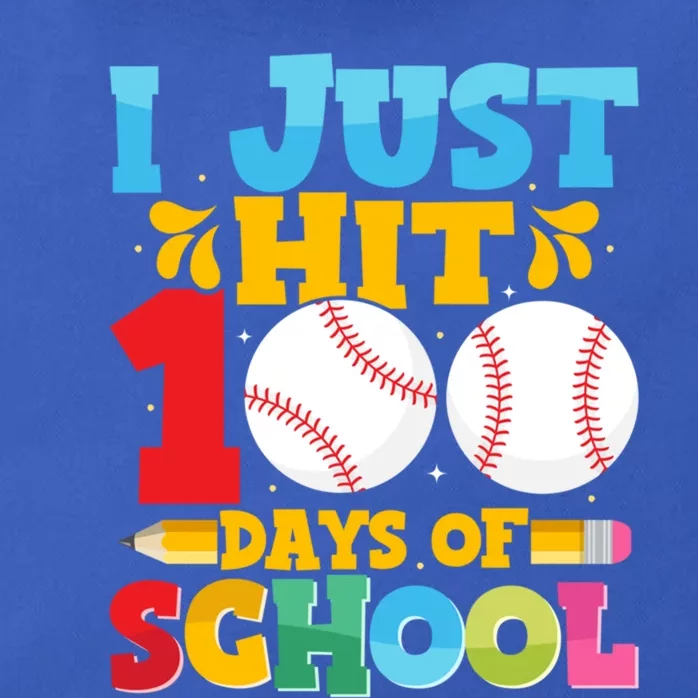 I Just Hit 100 Days Of School Baseball 100th Day Gift Zip Tote Bag