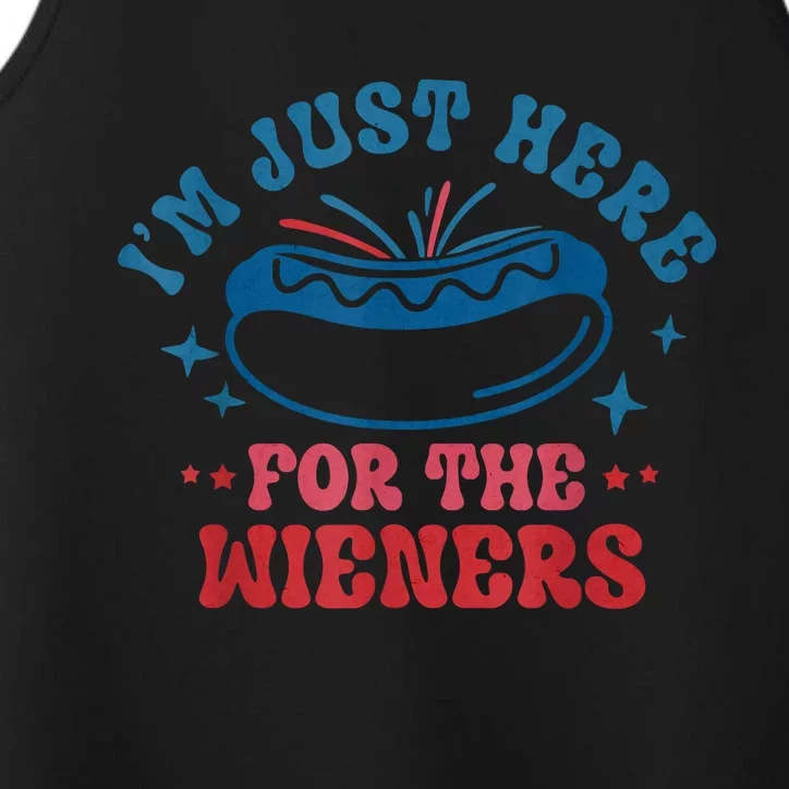 Im Just Here For The Wieners 4th Of July Performance Tank