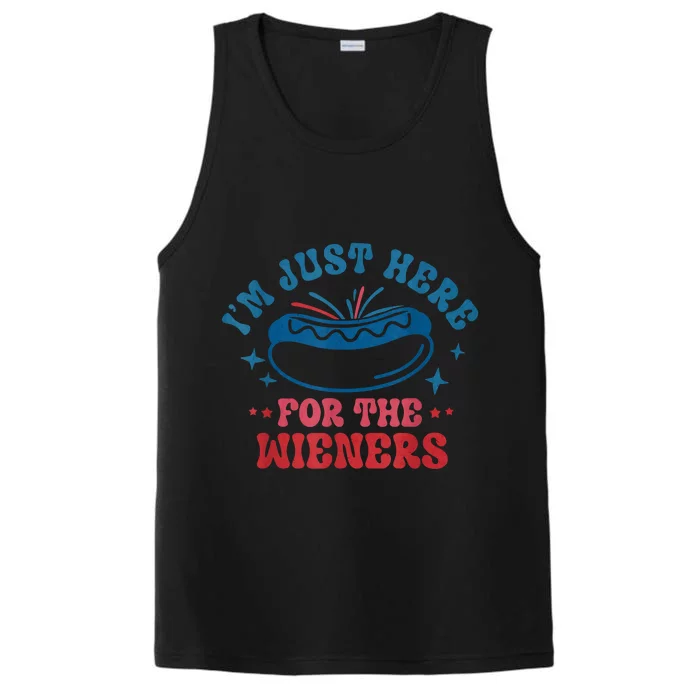 Im Just Here For The Wieners 4th Of July Performance Tank