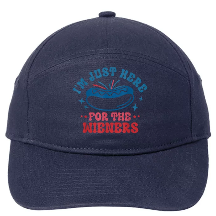 Im Just Here For The Wieners 4th Of July 7-Panel Snapback Hat