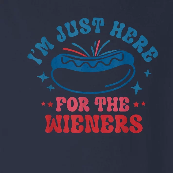 Im Just Here For The Wieners 4th Of July Toddler Long Sleeve Shirt