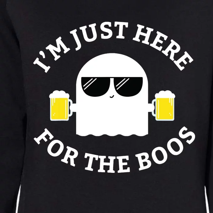 Im Just Here For The Boos Funny Halloween Beer Womens California Wash Sweatshirt