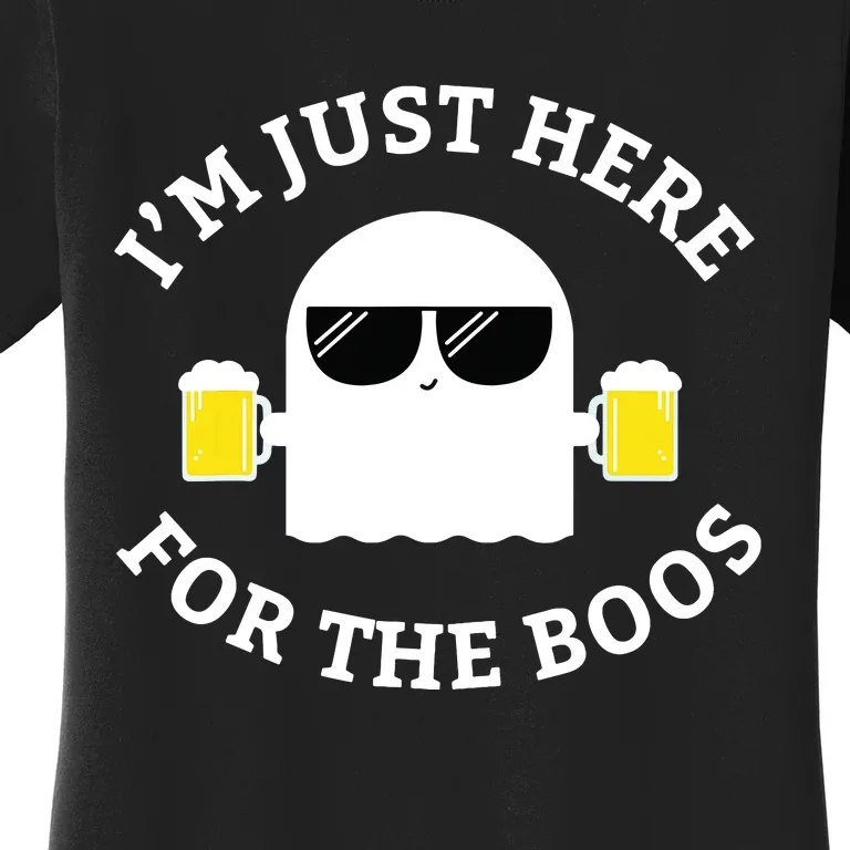 Im Just Here For The Boos Funny Halloween Beer Women's T-Shirt