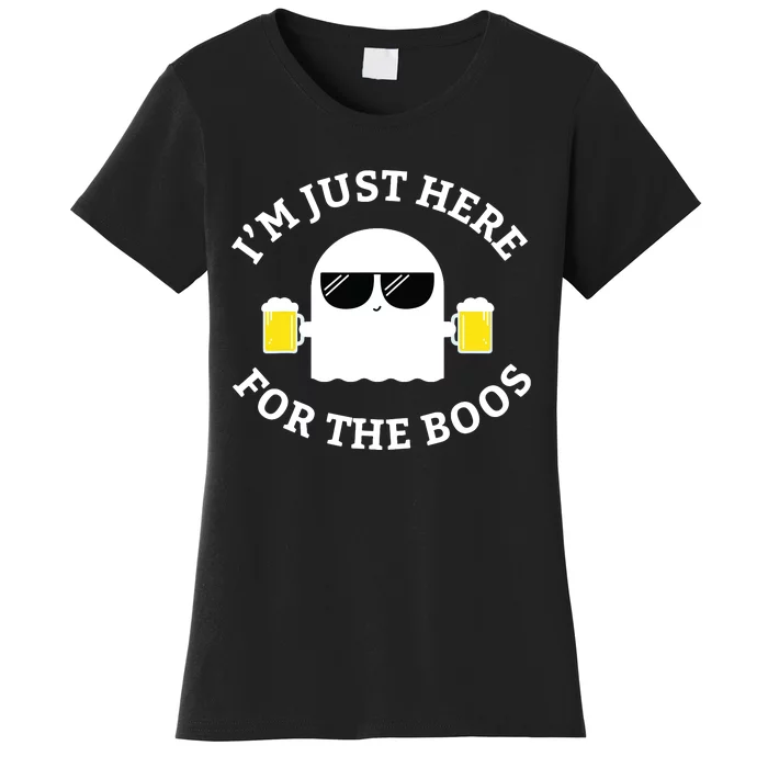 Im Just Here For The Boos Funny Halloween Beer Women's T-Shirt