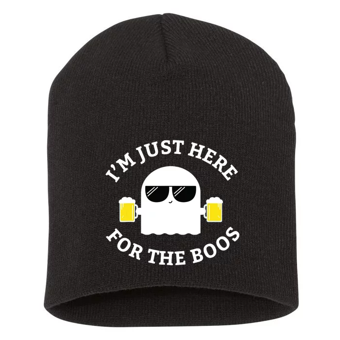 Im Just Here For The Boos Funny Halloween Beer Short Acrylic Beanie