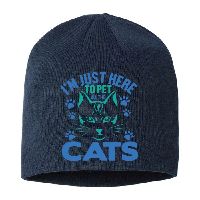 I'm Just Here To Pet All The Cats 8 1/2in Sustainable Knit Beanie