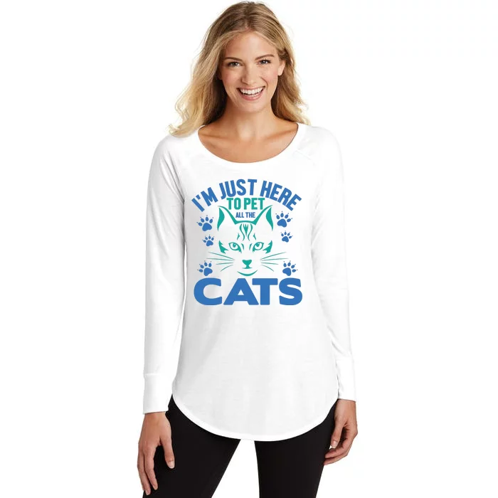 I'm Just Here To Pet All The Cats Women's Perfect Tri Tunic Long Sleeve Shirt