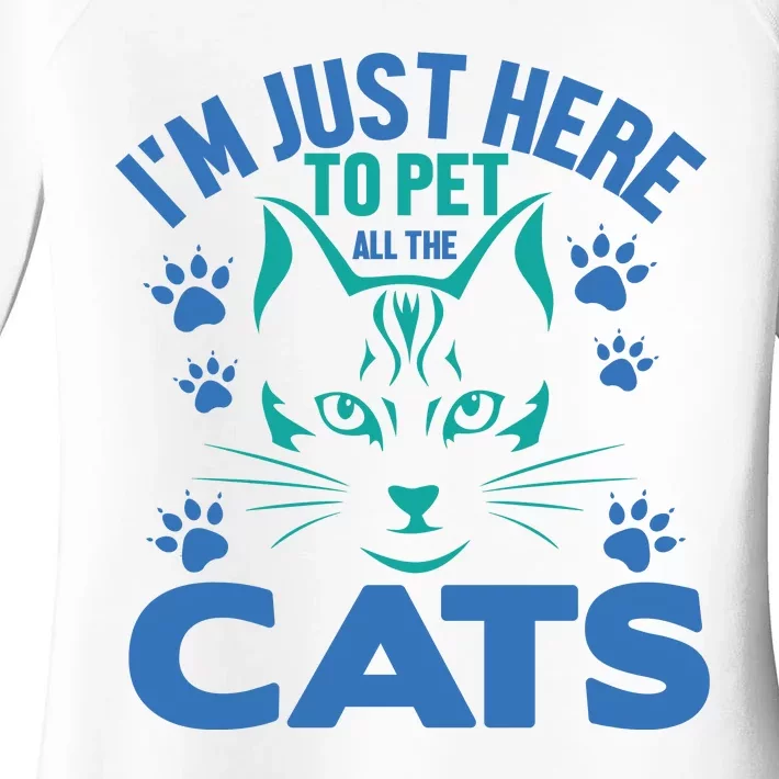 I'm Just Here To Pet All The Cats Women's Perfect Tri Tunic Long Sleeve Shirt