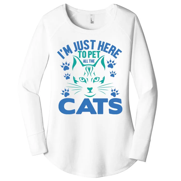 I'm Just Here To Pet All The Cats Women's Perfect Tri Tunic Long Sleeve Shirt