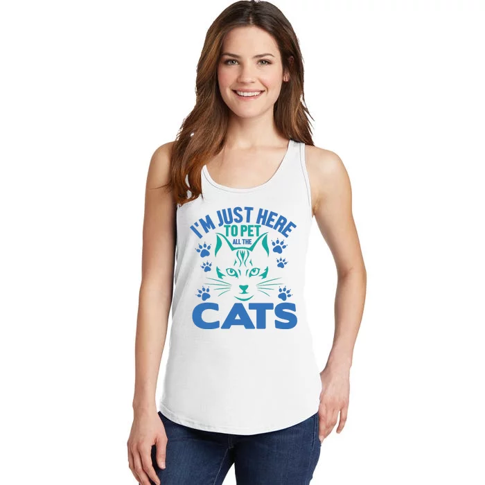 I'm Just Here To Pet All The Cats Ladies Essential Tank