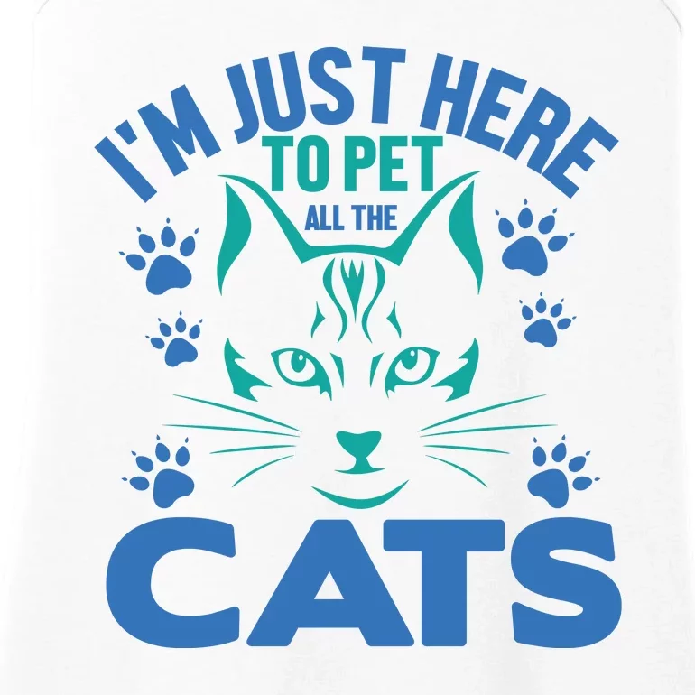 I'm Just Here To Pet All The Cats Ladies Essential Tank