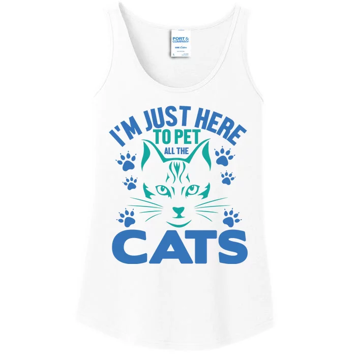 I'm Just Here To Pet All The Cats Ladies Essential Tank