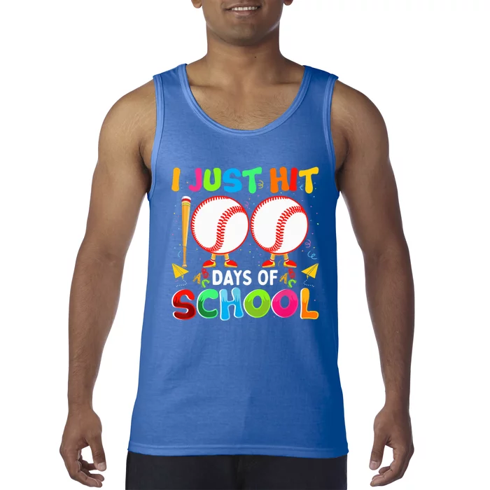 I Just Hit 100 Days Of School Baseball 100th Day Funny Gift Tank Top