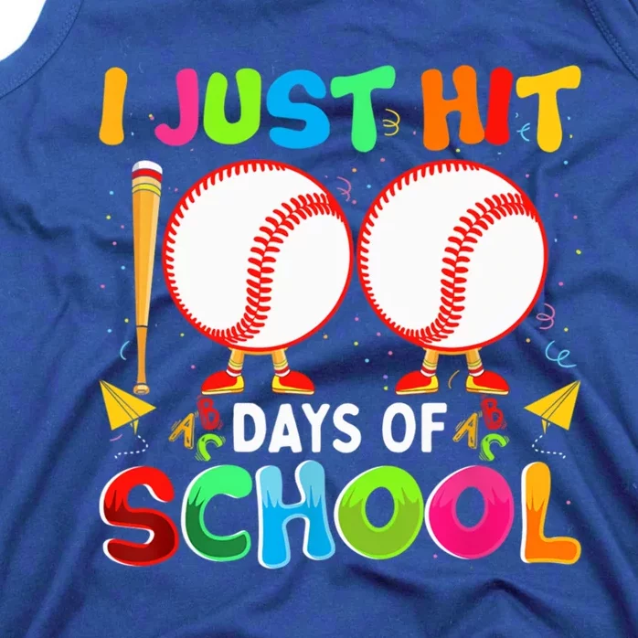 I Just Hit 100 Days Of School Baseball 100th Day Funny Gift Tank Top