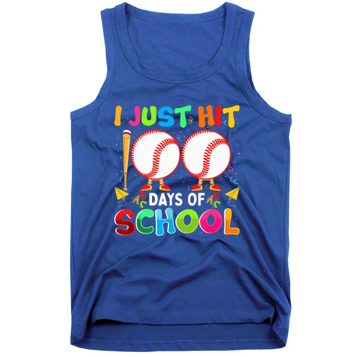 I Just Hit 100 Days Of School Baseball 100th Day Funny Gift Tank Top