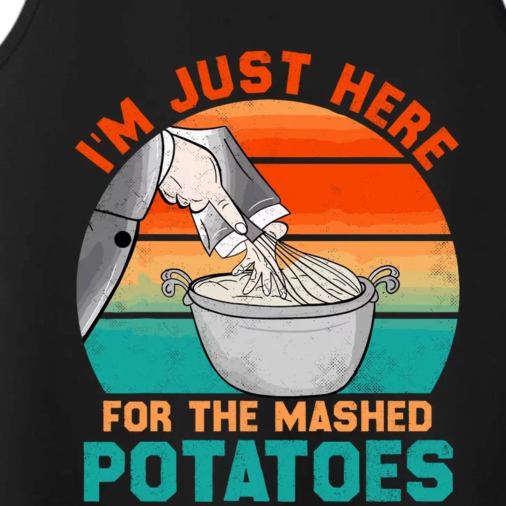 IM Just Here For The Mashed Potatoes Cute Thanksgiving Food Performance Tank