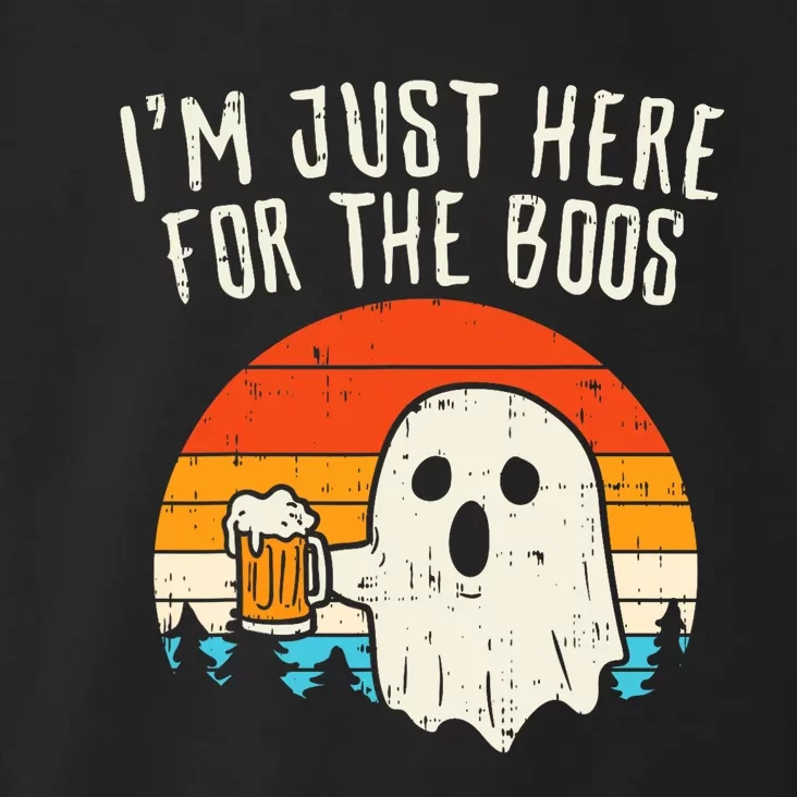 Im Just Here For The Boos Retro Ghost Beer Halloween Costume Toddler Hoodie