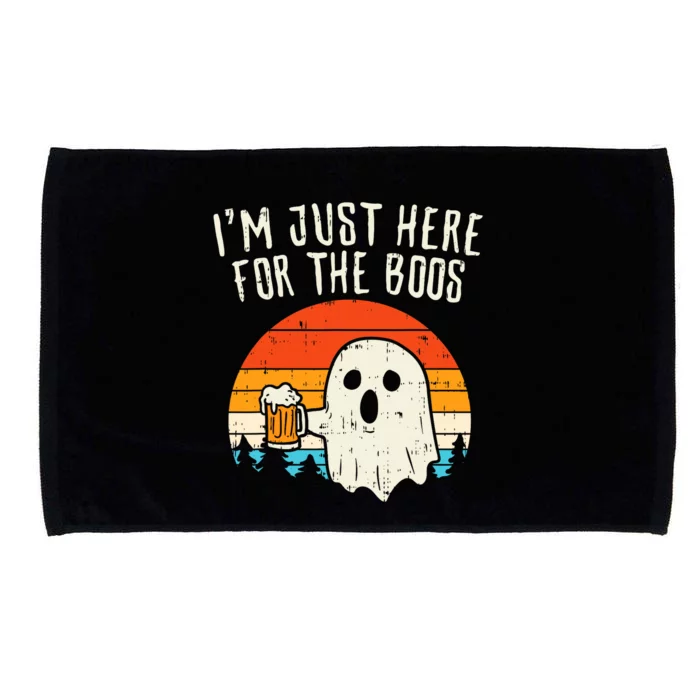 Im Just Here For The Boos Retro Ghost Beer Halloween Costume Microfiber Hand Towel