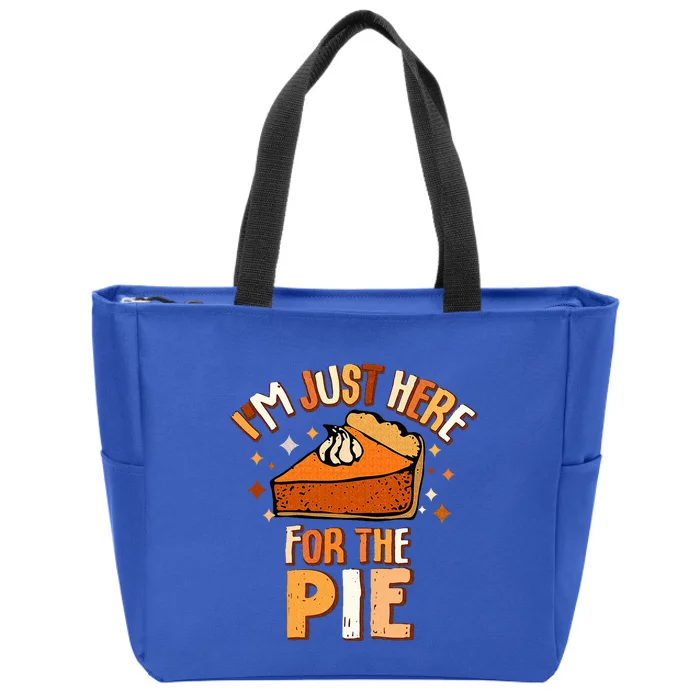 I'm Just Here For The Pie Thanksgiving Fall Autumn Retro Zip Tote Bag