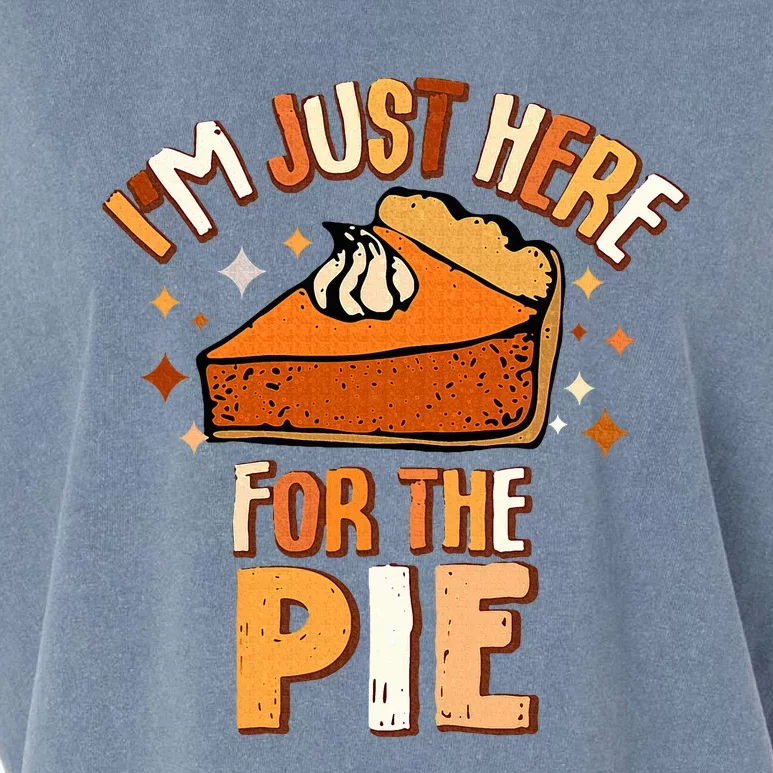 I'm Just Here For The Pie Thanksgiving Fall Autumn Retro Garment-Dyed Women's Muscle Tee