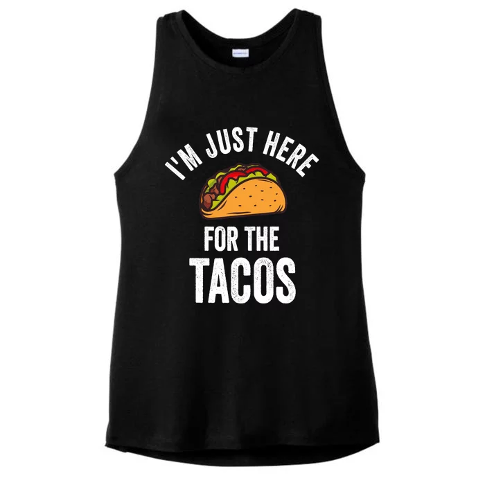 IM Just Here For The Tacos Funny Mexican Party Ladies Tri-Blend Wicking Tank