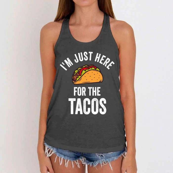 IM Just Here For The Tacos Funny Mexican Party Women's Knotted Racerback Tank