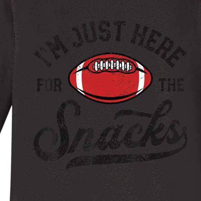 IM Just Here For The Snacks Funny Fantasy Football League Baby Long Sleeve Bodysuit