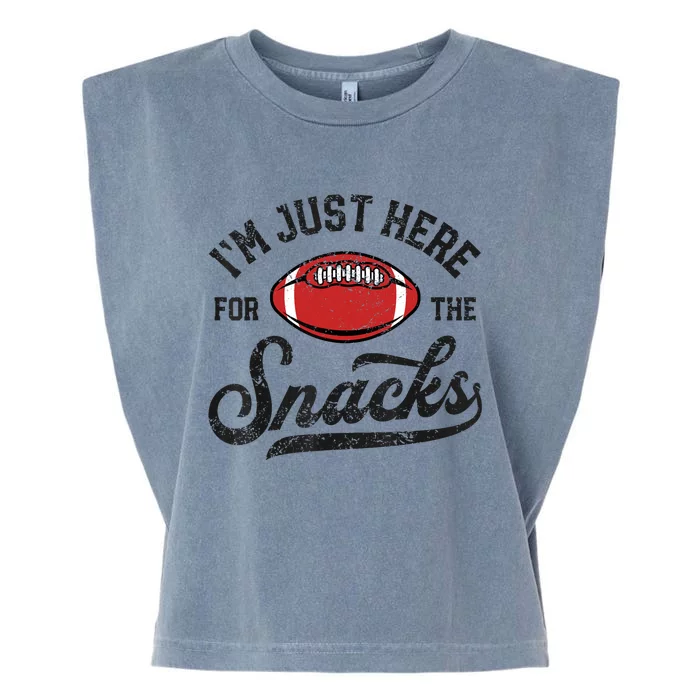 IM Just Here For The Snacks Funny Fantasy Football League Garment-Dyed Women's Muscle Tee