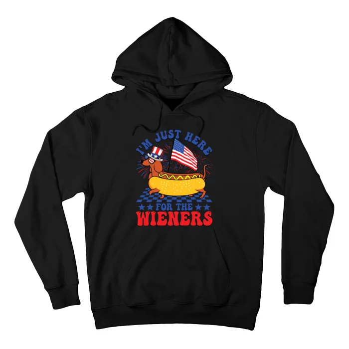 Im Just Here For Wieners Dachshund Dog Hotdog 4th Of July Hoodie