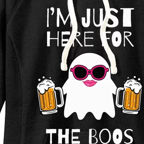 Im Just Here for the Boos Gifts Halloween Ghost Funny Woman Women's Fleece Hoodie