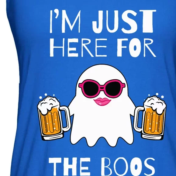 Im Just Here for the Boos Gifts Halloween Ghost Funny Woman Ladies Essential Flowy Tank