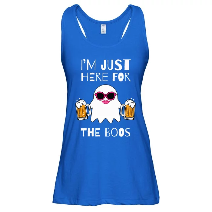 Im Just Here for the Boos Gifts Halloween Ghost Funny Woman Ladies Essential Flowy Tank