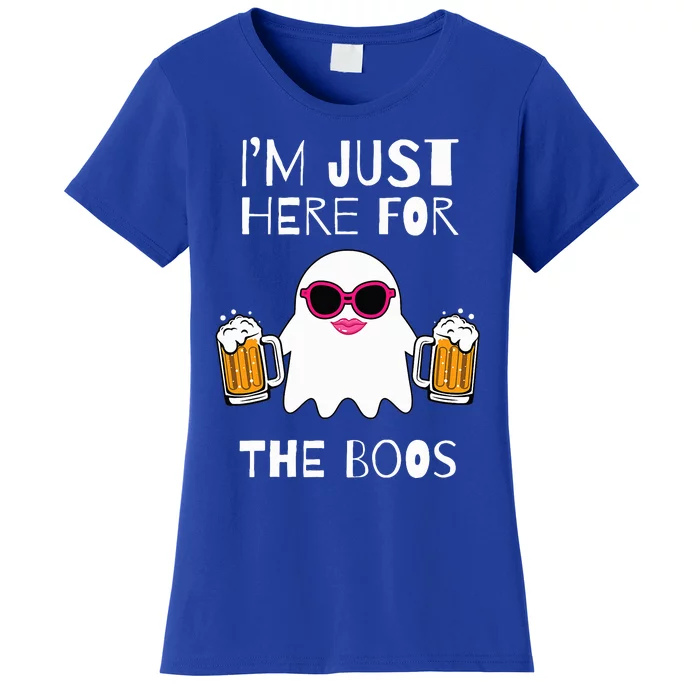 Im Just Here for the Boos Gifts Halloween Ghost Funny Woman Women's T-Shirt