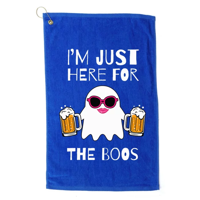 Im Just Here for the Boos Gifts Halloween Ghost Funny Woman Platinum Collection Golf Towel