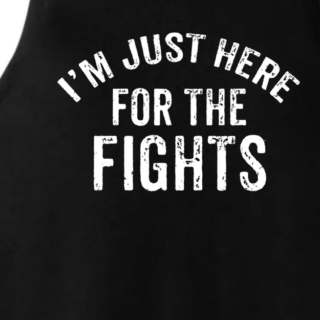 IM Just Here For The Fights Funny Hockey Gift Ladies Tri-Blend Wicking Tank