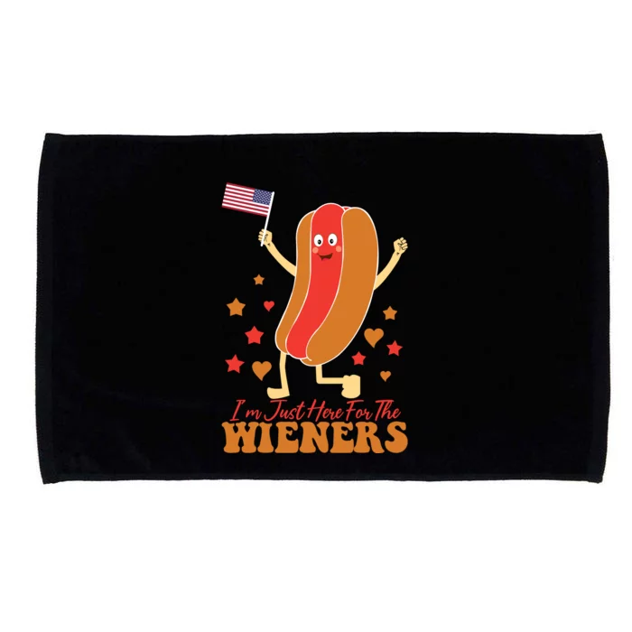 Im Just Here For The Wieners 4th Of July Shirts Microfiber Hand Towel