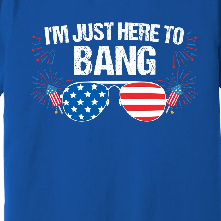 Im Just Here To Bang 4th Of July Fireworks Director Gift Premium T-Shirt