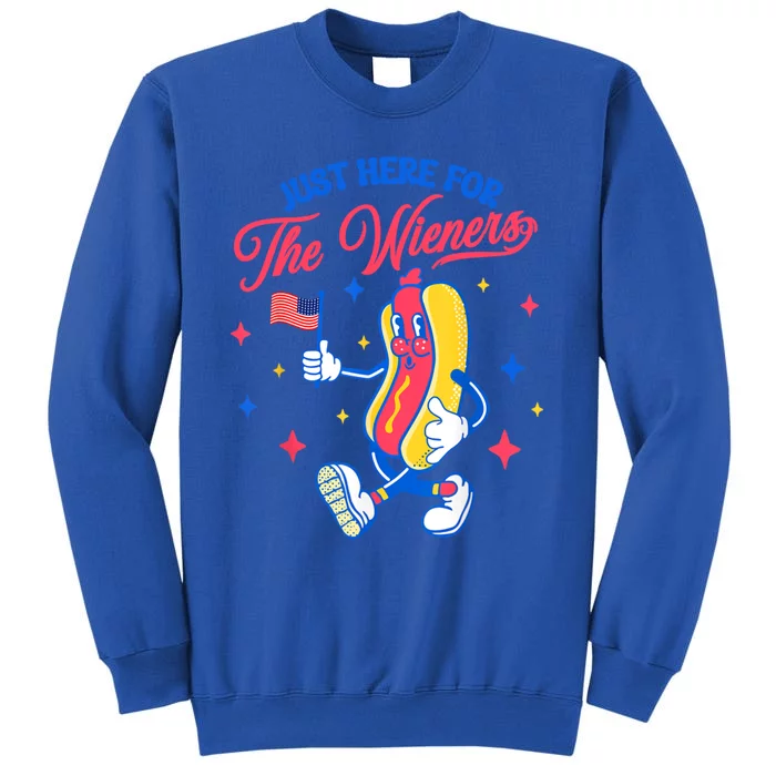 IM Just Here For The Wieners 4th Of July Hot Dog Cute Gift Tall Sweatshirt