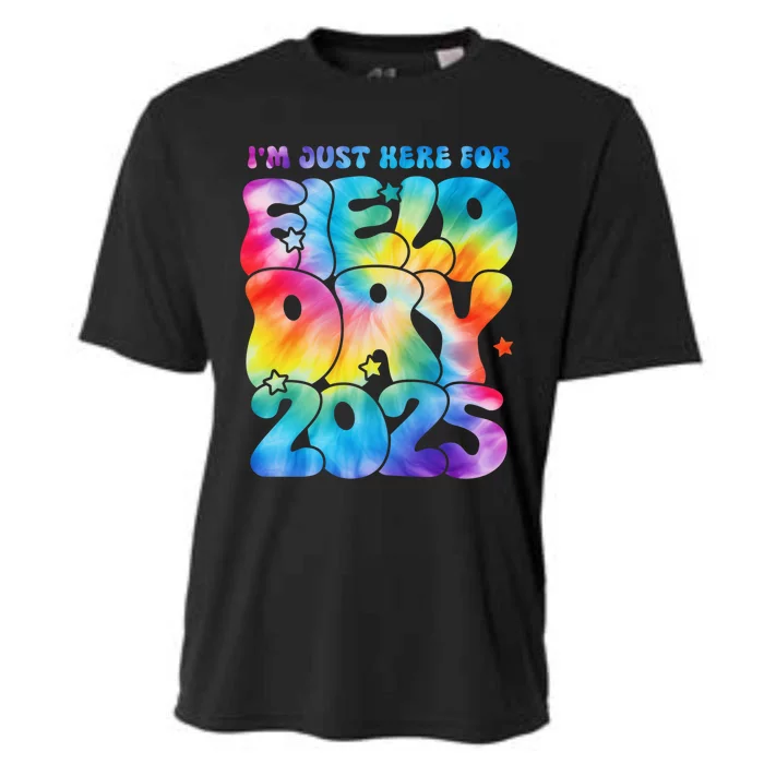 IM Just Here For Field Day 2025 Teacher Tie Dye Groovy Gift Cooling Performance Crew T-Shirt