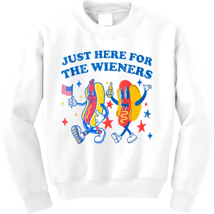 I'm Just Here For The Wieners 4th Of July Shirts Kids Sweatshirt