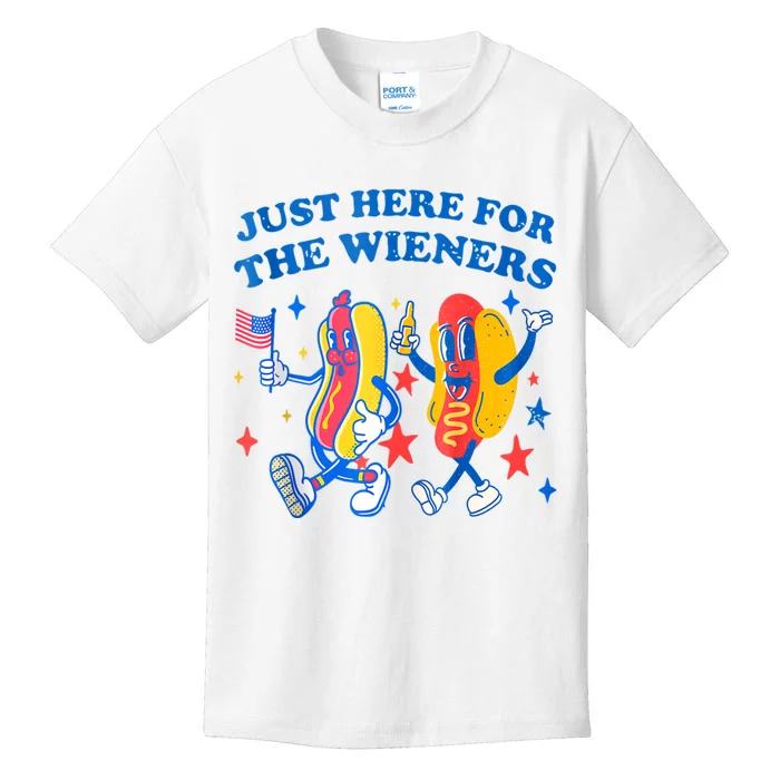 I'm Just Here For The Wieners 4th Of July Shirts Kids T-Shirt