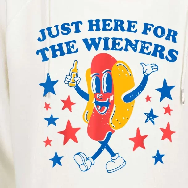 I'm Just Here For The Wieners 4th Of July Shirts Womens Funnel Neck Pullover Hood