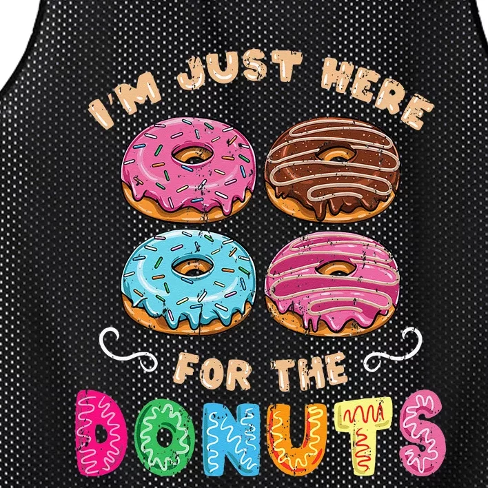 Im Just Here For The Donuts Candy Lover Mesh Reversible Basketball Jersey Tank