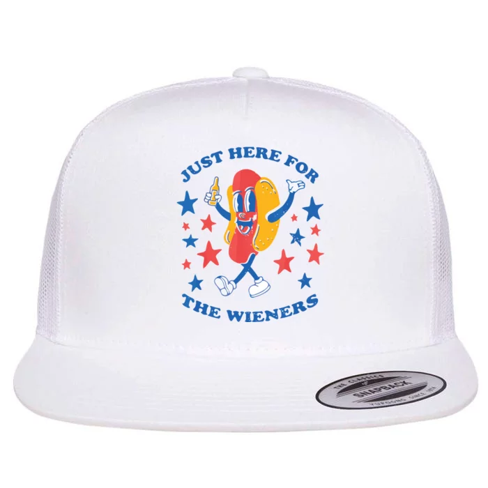 I'm Just Here For The Wieners 4th Of July Shirts Flat Bill Trucker Hat