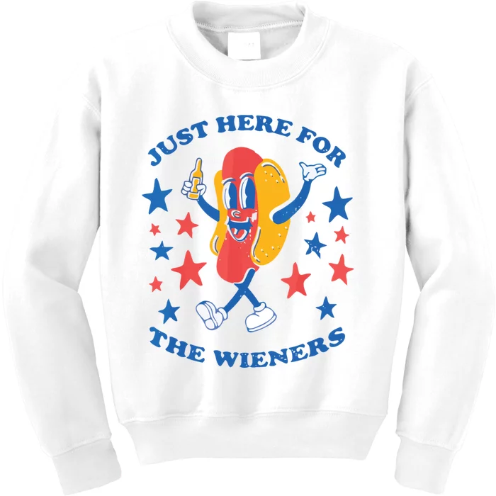 I'm Just Here For The Wieners 4th Of July Shirts Kids Sweatshirt