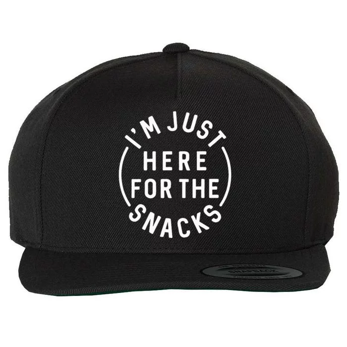 Im Just Here For The Snacks Wool Snapback Cap