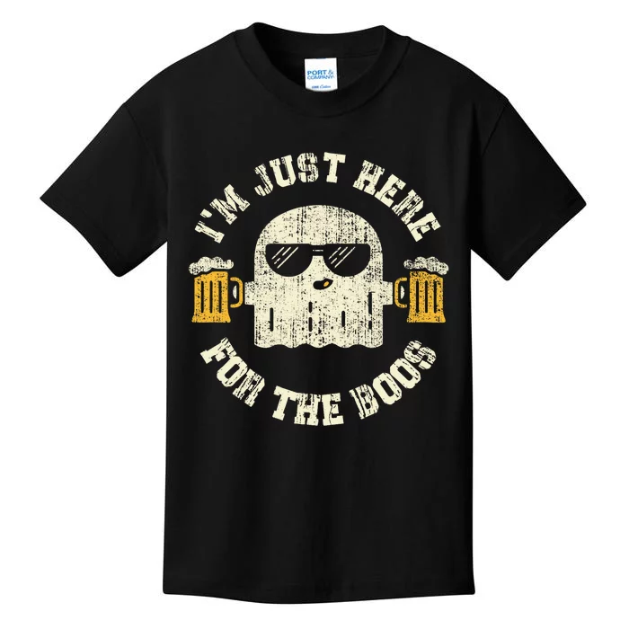 Im Just Here For The Boos Halloween Drinking Party Kids T-Shirt