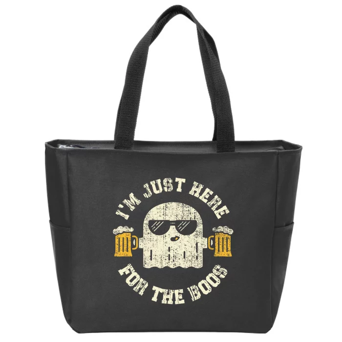 Im Just Here For The Boos Halloween Drinking Party Zip Tote Bag