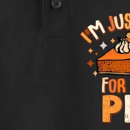 IM Just Here For The Pie Thanksgiving Fall Autumn Retro Dry Zone Grid Performance Polo