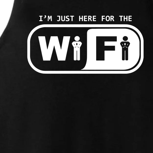 Im Just Here For The Wifi Ladies Tri-Blend Wicking Tank